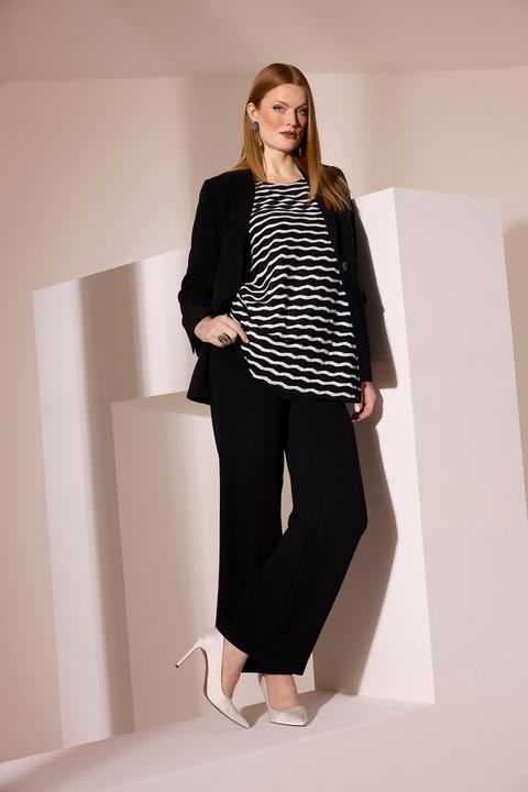 Actual product image Ulla Popken Triacetate Blend Lapel Collar Fully Lined Blazer (46)