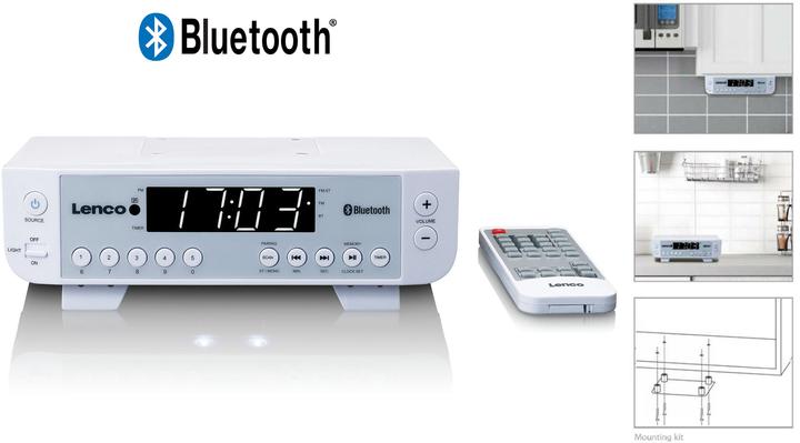 Produktbild Lenco KCR-100 Küchenradio UKW Bluetooth® Weiss (FM, Bluetooth)