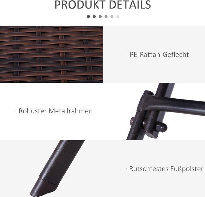 Image du produit Outsunny Set de balcon (60 x 60 x 72 cm)