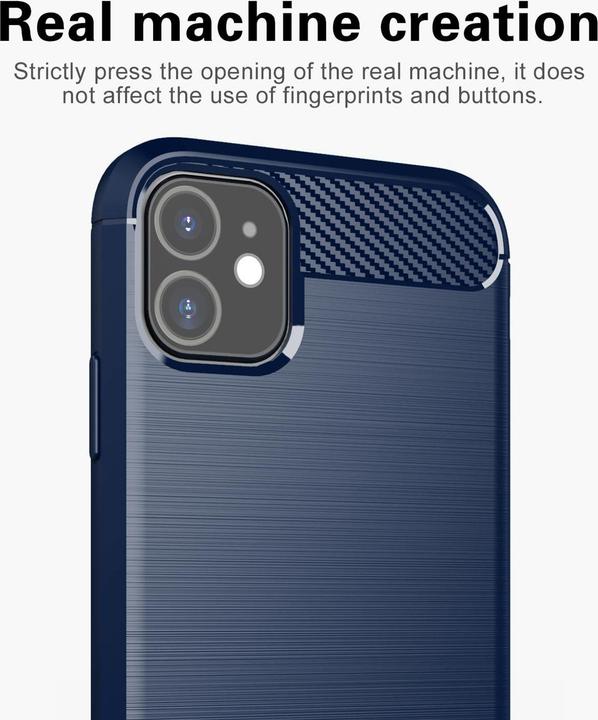 Actual product image Cadorabo TPU Ultra Slim carbon stainless steel Combi Cover (Apple iPhone 11)