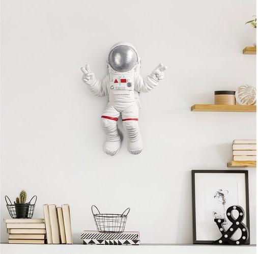 Immagine prodotto Wallxpert Decorazione da parete astronauta 35 x 48 cm, argento/bianco (35 x 48 cm)
