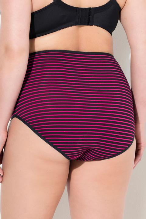 Produktbild Ulla Popken Maxislips, 5er-Pack, Ringel / einfarbig, High Waist (46, 48)