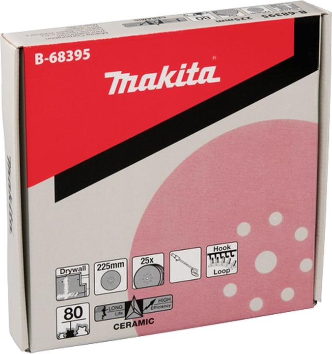 Produktbild Makita Ø 225mm Schleifpapier Klett Korn 80 für DSL800 (80)