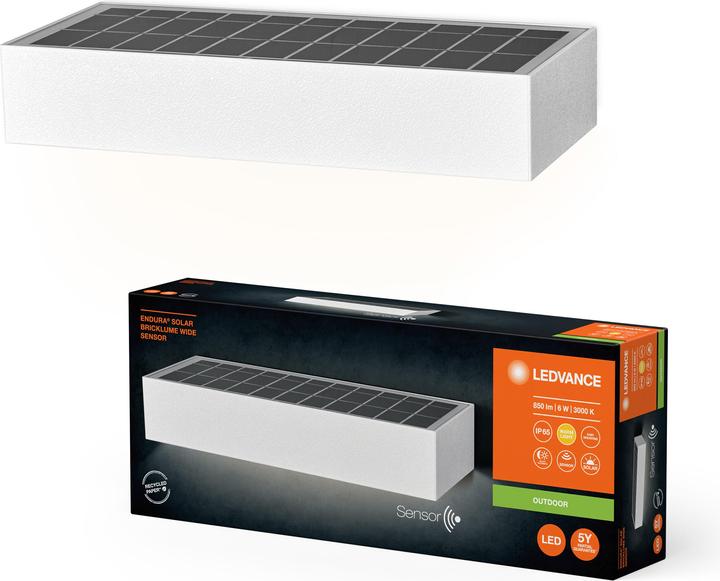 Actual product image Ledvance Endura Style Solar Bricklume Sensor Wide White (850 lm, IP65)