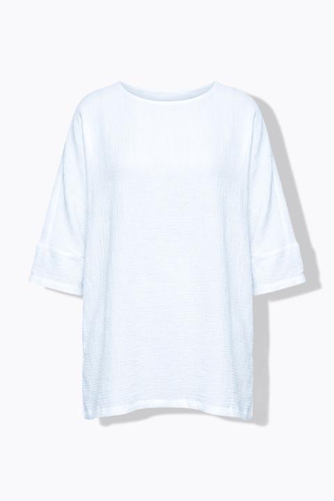 Miamoda Bluse, oversized, Musselin, 3/4-Ärmel