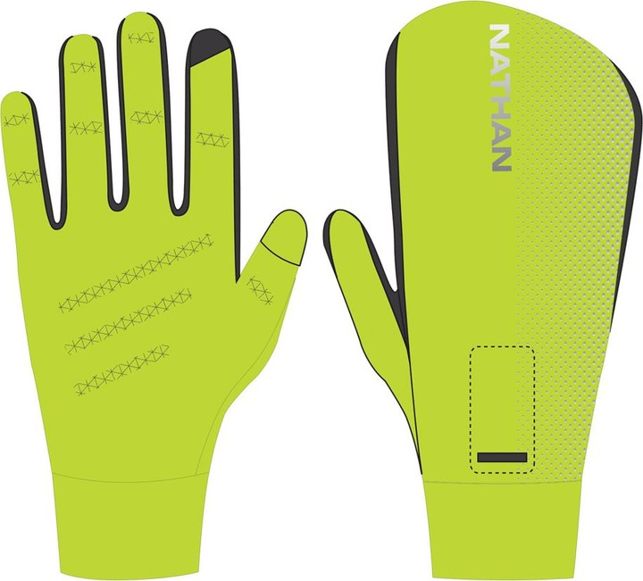 Immagine prodotto Nathan Guanto Hyper Night Reflective Convertible Mitt Glove Guanti da corsa (L)