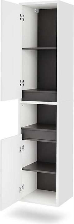 Produktbild Vicco Hochschrank Viola, Weiss/Grau, 38 x 170 cm mit 2 Türen