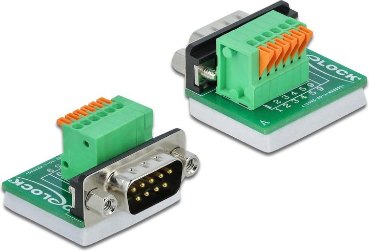 Delock Bloc de connexion adaptateur RS232 DB9 plug vertical