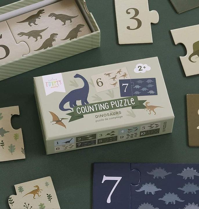 Image du produit A Little Lovely Company Zahlenpuzzle Dinosaurier PGCPDI02 (2 pièces)