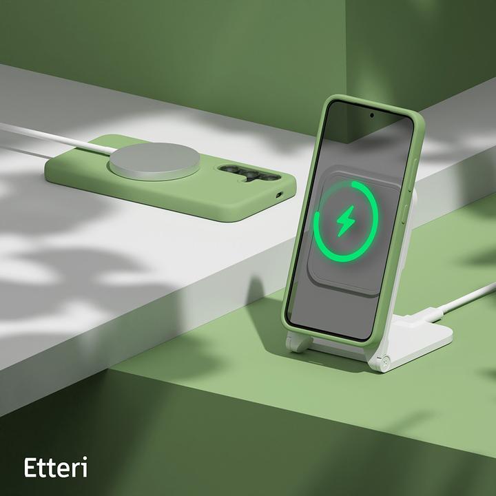 Actual product image Etteri Silicone case for Samsung Galaxy S24 Plus light green (Samsung Galaxy S24+)