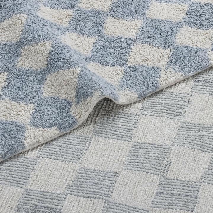 Produktbild Loberon Teppich Wayburn blau/creme (140 x 200 cm)