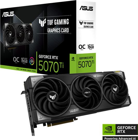 Actual product image ASUS TUF GeForce RTX 5070 Ti OC Edition (16 GB, GDDR7)