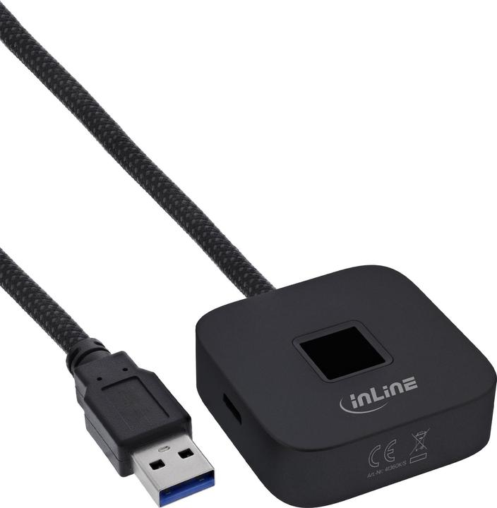Produktbild InLine USB Fingerabdruckscanner mit Hub