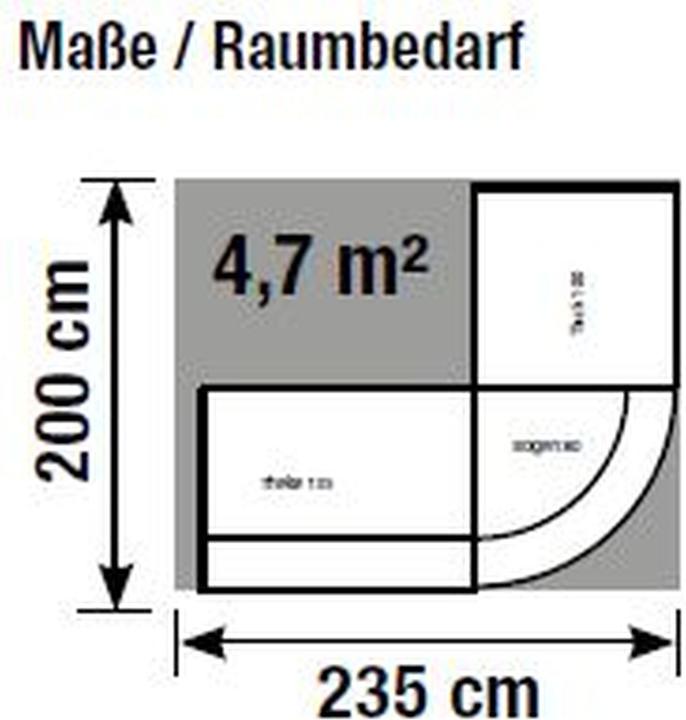 Actual product image Kerkmann BARI Winkelth. w. Staur. at V2 3559 (235 x 200 x 112 cm)