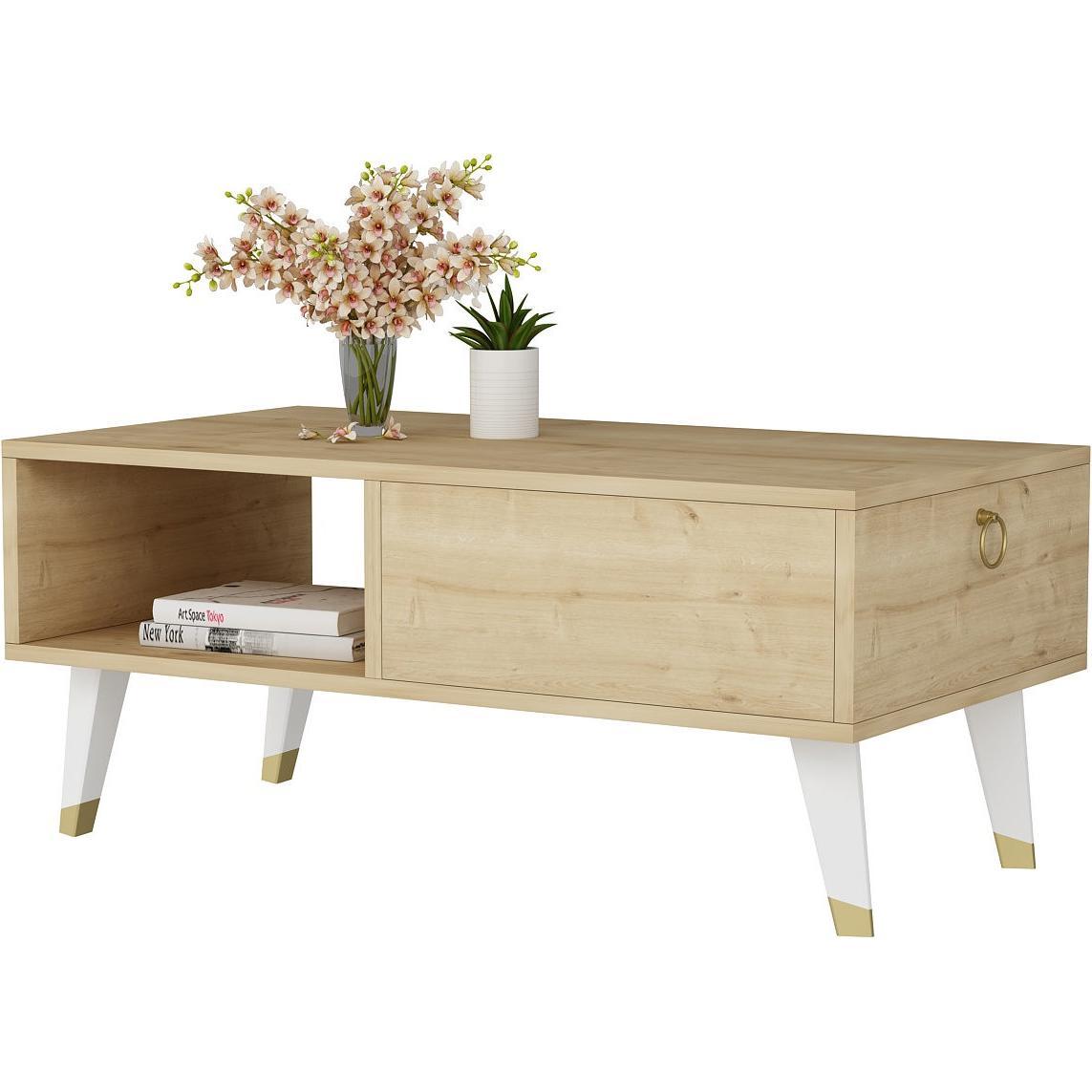 Kalune Design, Couchtisch + Beistelltisch, Sean (90 x 45 x 42.4 cm)