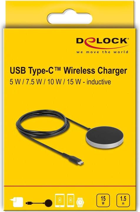 Immagine prodotto Delock Caricabatterie wireless da 5 W / 7,5 W / 10 W / 15 W - Pad di ricarica induttivo (15 W)