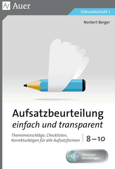 Produktbild Aufsatzbeurteilung einfach und transparent 8-10 (Deutsch, Norbert Berger, 2018)