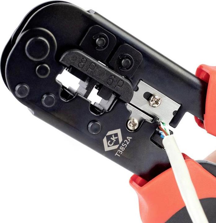 Produktbild C.K Magma Crimpzange mit Knarrenmechanismus für modulare Stecker 6/8P (190 mm)
