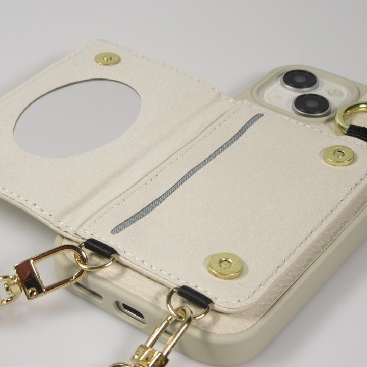 Actual product image PhoneLook Hülle Gepolstertes Leder mit Spiegel und Kartenfach grosse abnehmbare Riemen (Apple iPhone 15)