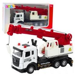 Lean Toys LKW mit Kran, Metallkabine, verstellbarem Ausleger, Licht- und Soundanlage