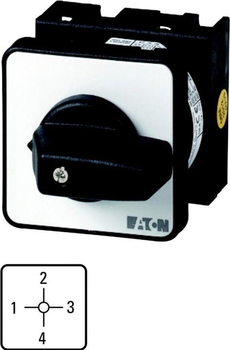 Produktbild Eaton T0-4-8410/EZ - Kippschalter - 3P - Verkabelt - Schwarz - Silber - Kunststoff - I