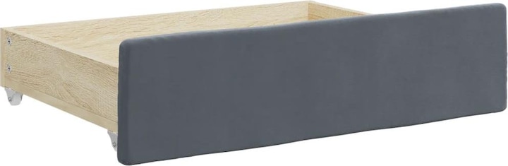 Produktbild VidaXL Bettschublade Bettkasten Schublade 2 Stk. Dunkelgrau HolzwerkSamt Samt (67 x 50 x 16 cm)
