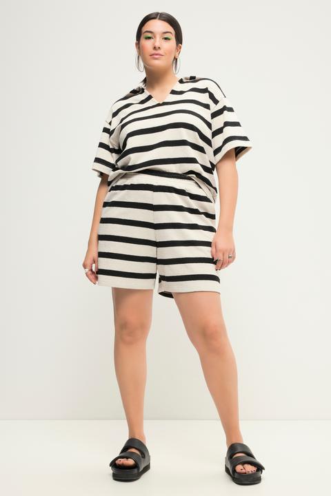Image du produit Studio Untold Short en jersey à rayures avec taille élastique. Coupe Loose Fit (58)