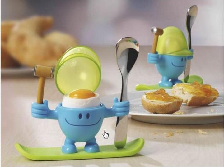 Produktbild WMF Eierbecher mit Löffel lustiger Eierbecher Kinder Kunststoff McEgg blau (1 x)