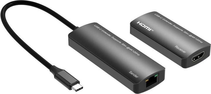 Actual product image MicroConnect USB-C to HDMI Extender via (30 m)