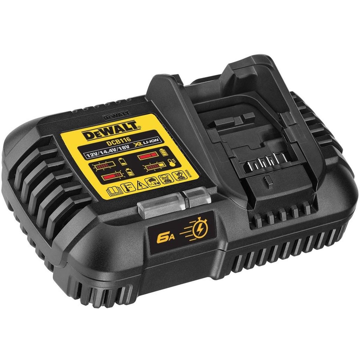 DeWalt, Batteria + Caricatore, Caricabatterie rapido DCB 116 XR 12 V - 18 V Li-Ion 6 A (12 V)