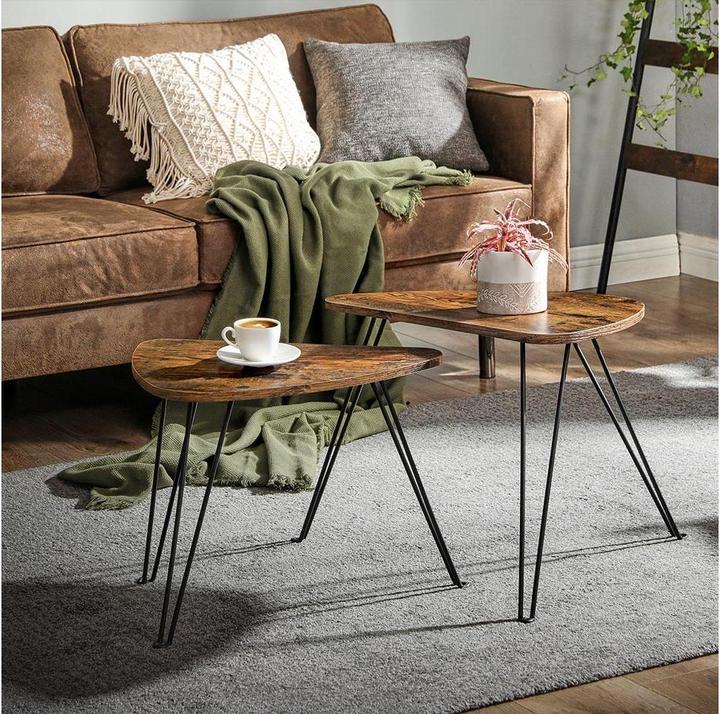 Image du produit Vasagle Ensemble de tables basses en bois marron (52 x 60 x 47.50 cm)