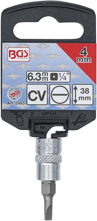 Produktbild BGS Bit-Einsatz | Antrieb Innenvierkant 6,3 mm (1/4") | Schlitz 4 mm (Innenvierkant)