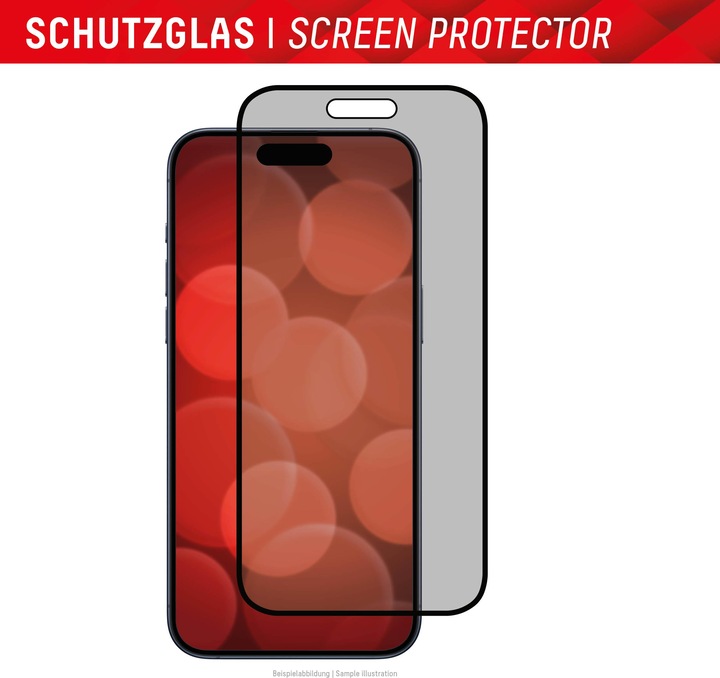 Produktbild Displex Real Glass, Privacy Full Cover Panzerglas (1 Stück, Apple iPhone 15, Apple iPhone 15 Pro)