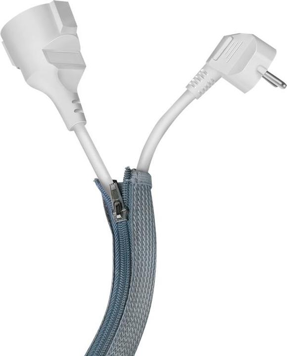 Actual product image LogiLink Cable conduit with zip, 1.0 m, grey made of polyester, abrasion-, tensile- & deformation-resistant (Cable conduit, 100 cm)