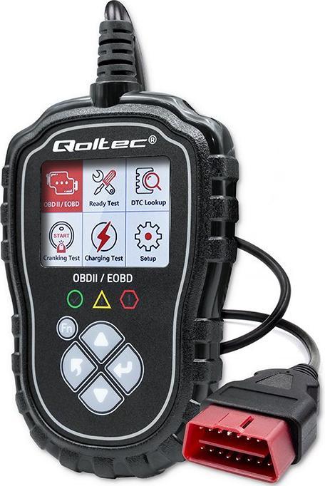 Qoltec ProLine Digitaler Diagnosetester | OBD2 EOBD | Polnische SPEISEKARTE | 8V-25V | Duales System