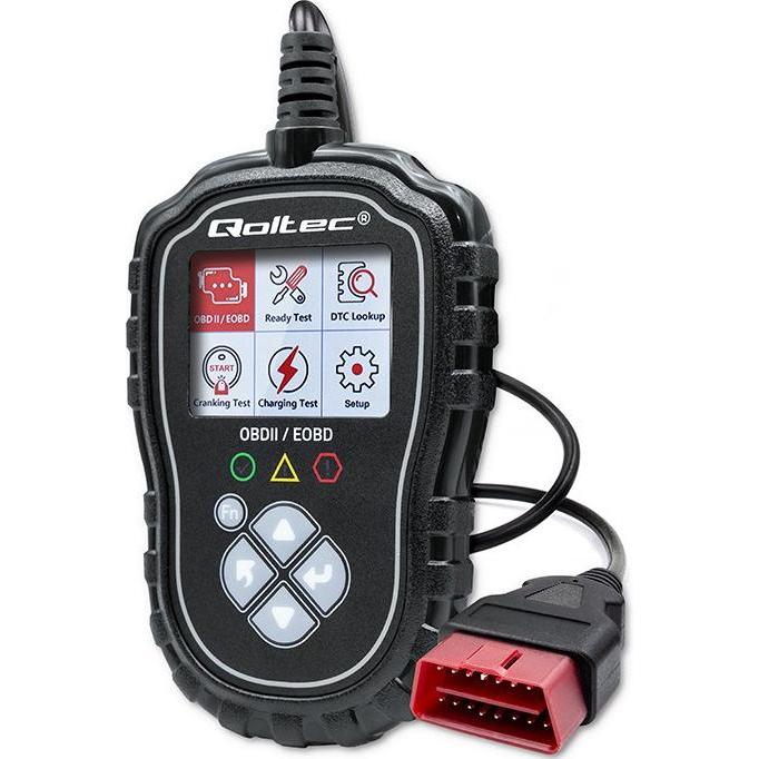 Qoltec, Diagnosi + Tuning, ProLine Digitaler Diagnosetester OBD2 EOBD Polnische SPEISEKARTE 8V-25V Duales System