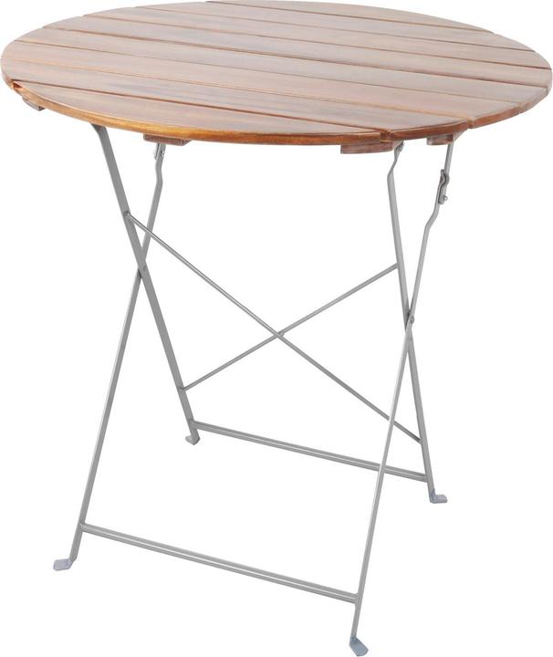 Actual product image Mojawo Beer Garden Table Folding Table Garden Table Standing Table Foldable Acacia Steel Ø80cm (80 cm)