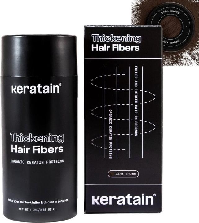 Keratain Keratin Verdickende Haarfasern Dunkelbraun 25g (Dark Brown)