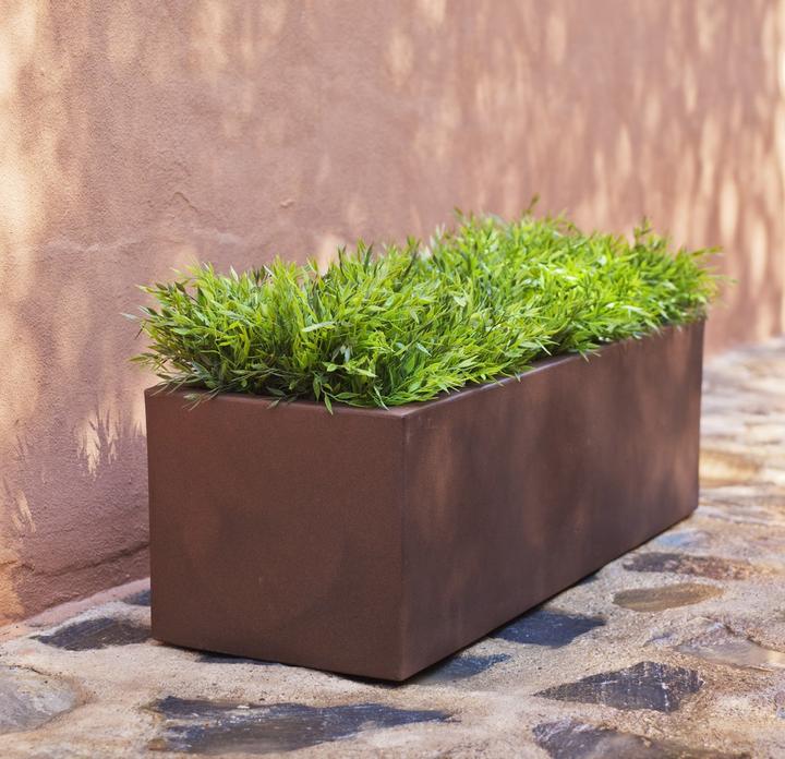 Produktbild Newgarden JARA 100 Pflanzkübel XXL gross eckig 100x35x32cm bronze 52L mit Wasserspeicher outdoor (100 x 35 x 32 cm)