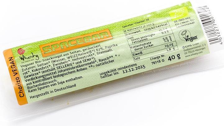 Valeurs nutritives et ingrédients Wheaty Spacebar (60 g)