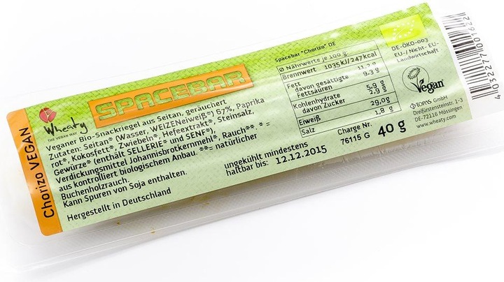 Nutritional values and ingredients Wheaty Spacebar (60 g)
