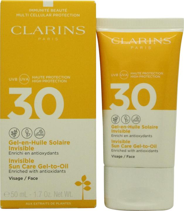 Immagine prodotto Clarins Sole - Gel-en-Huile Solaire Invisible Visage SPF30 (Crema solare viso, SPF 30, 50 ml, 72 g)