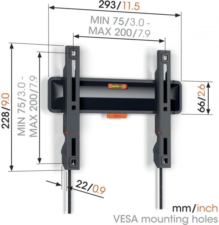 Actual product image Vogels TVM 3205 (Wall, 30 kg, 19" - 50")