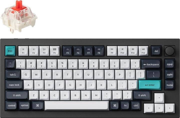 Keychron Q1 Max (schwarz/mehrfarbig, DE-Layout, Gateron Jupiter Red, Hot-Swap, Aluminiumrahmen, RGB) (DE, Kabellos, Kabelgebunden)