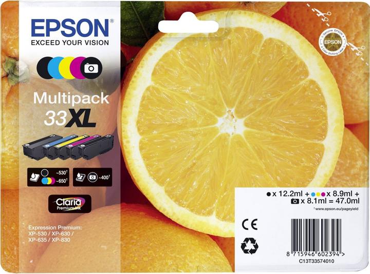 Produktbild Epson Multipack 5-colours 33XL Claria Premium Ink EasyMail (M, C, Y, BK)