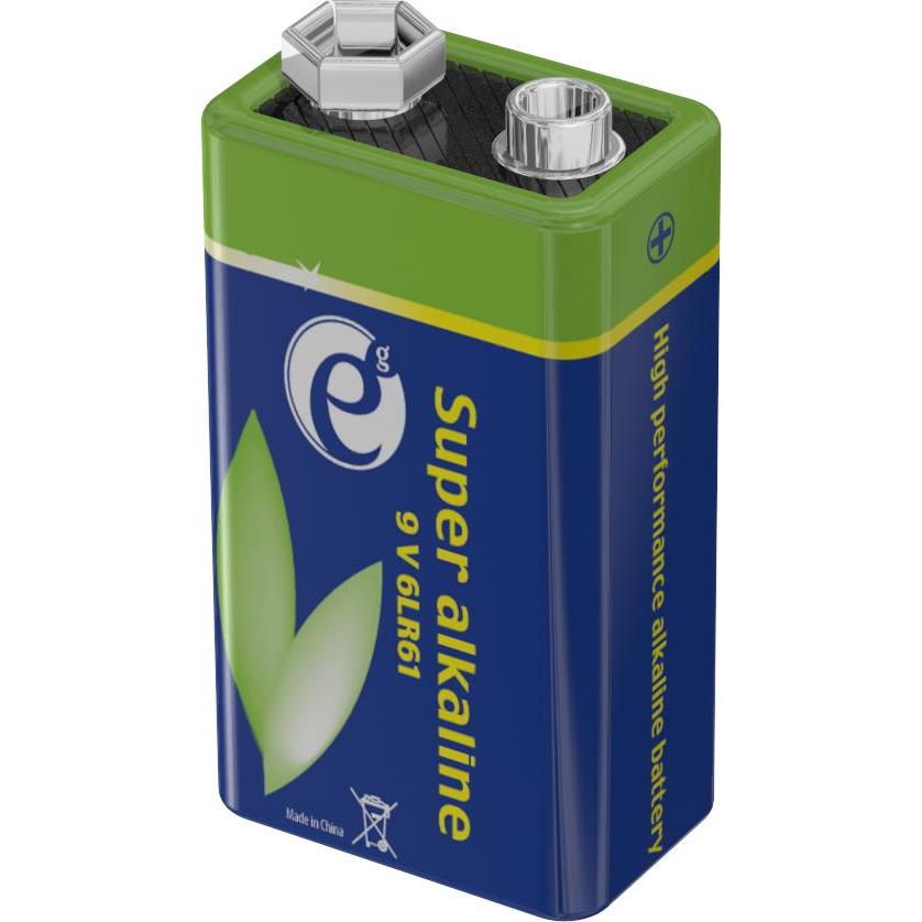 Gembird EG-BA-6LR61-01 Haushaltsbatterie Einwegbatterie Alkali (1 Stk., 9V Block, 500 mAh), Batterien + Akkus
