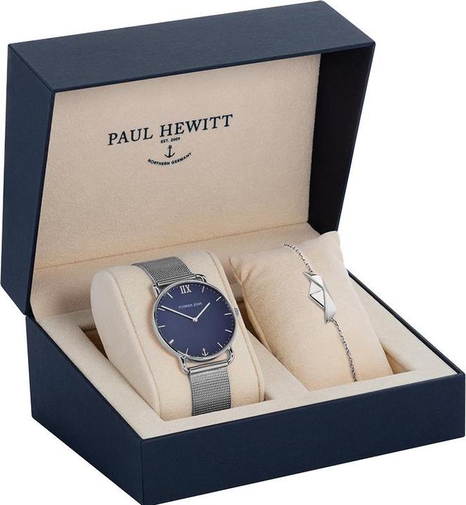 Paul Hewitt Sailor Line Blue Lagoon Silver Perfect Match Set (Analogue wristwatch, 36 mm)