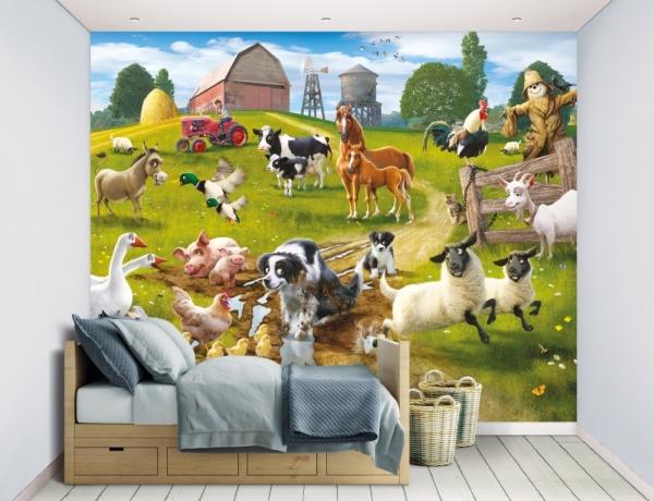 Walltastic Bondegårds sjov tapet 243 x 305 cm