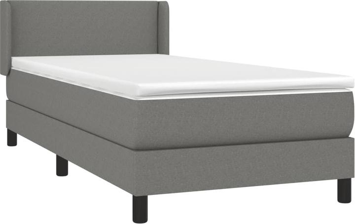 VidaXL Boxspringbett mit Matratze Dunkelgrau 80x200 cm Stoff (80 x 200 cm)