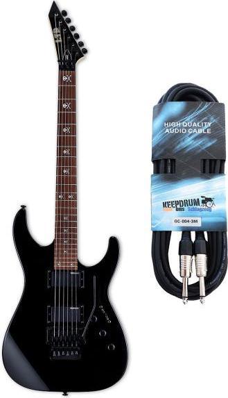 ESP LTD KH-202 BLK E-Gitarre Kirk Hammett mit Kabel (E-Gitarre, Ahorn, Linde)